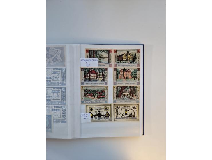 Notgeld-Serienscheine, saubere Sammlung in 16 meist dicken Steckalben, sauber nach Orten und Serien sortiert, überschlägig et