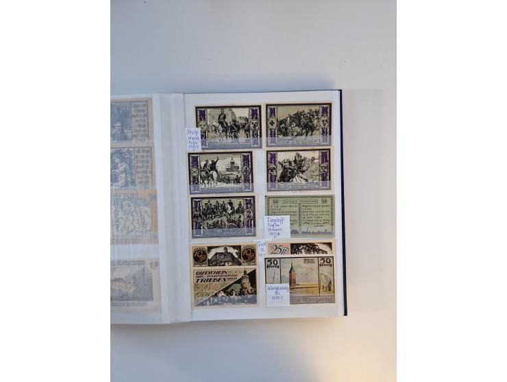 Notgeld-Serienscheine, saubere Sammlung in 16 meist dicken Steckalben, sauber nach Orten und Serien sortiert, überschlägig et