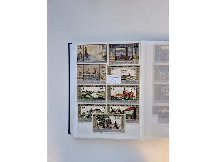 Notgeld-Serienscheine, saubere Sammlung in 16 meist dicken Steckalben, sauber nach Orten und Serien sortiert, überschlägig et