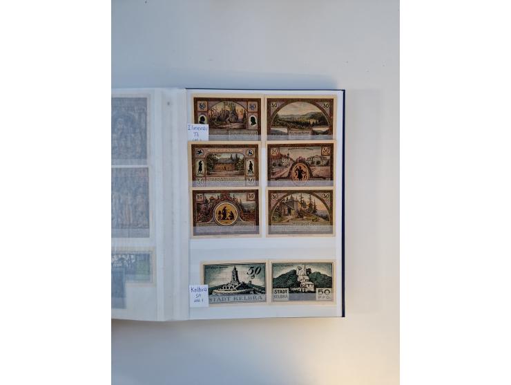 Notgeld-Serienscheine, saubere Sammlung in 16 meist dicken Steckalben, sauber nach Orten und Serien sortiert, überschlägig et