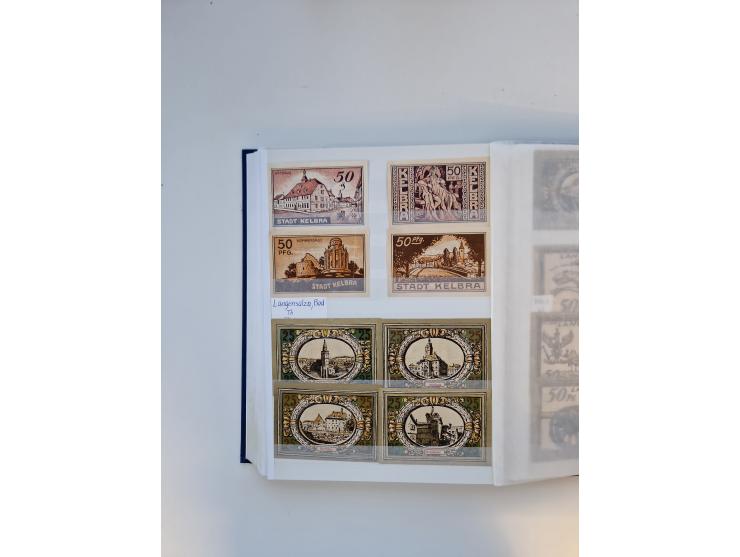 Notgeld-Serienscheine, saubere Sammlung in 16 meist dicken Steckalben, sauber nach Orten und Serien sortiert, überschlägig et