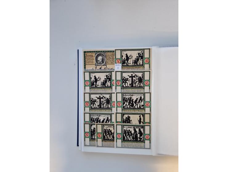 Notgeld-Serienscheine, saubere Sammlung in 16 meist dicken Steckalben, sauber nach Orten und Serien sortiert, überschlägig et