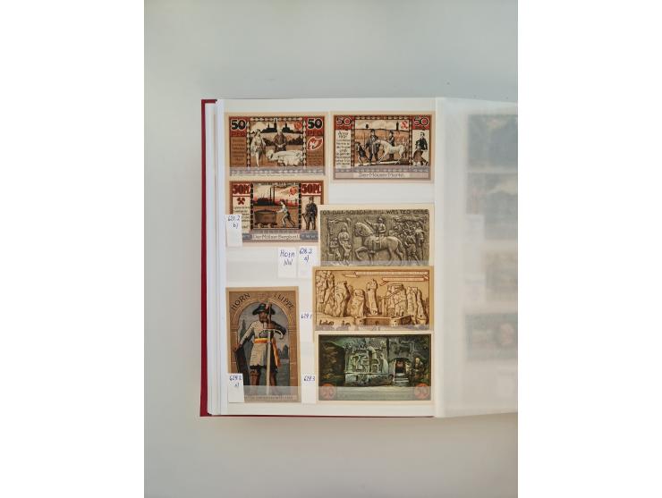 Notgeld-Serienscheine, saubere Sammlung in 16 meist dicken Steckalben, sauber nach Orten und Serien sortiert, überschlägig et