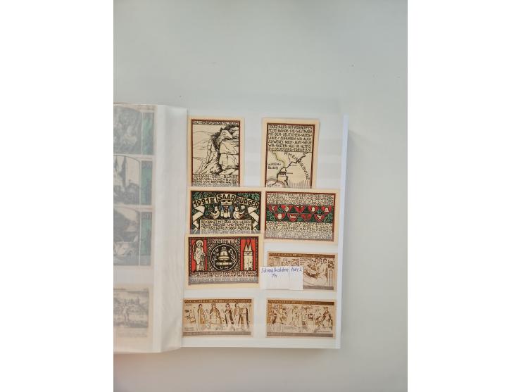 Notgeld-Serienscheine, saubere Sammlung in 16 meist dicken Steckalben, sauber nach Orten und Serien sortiert, überschlägig et