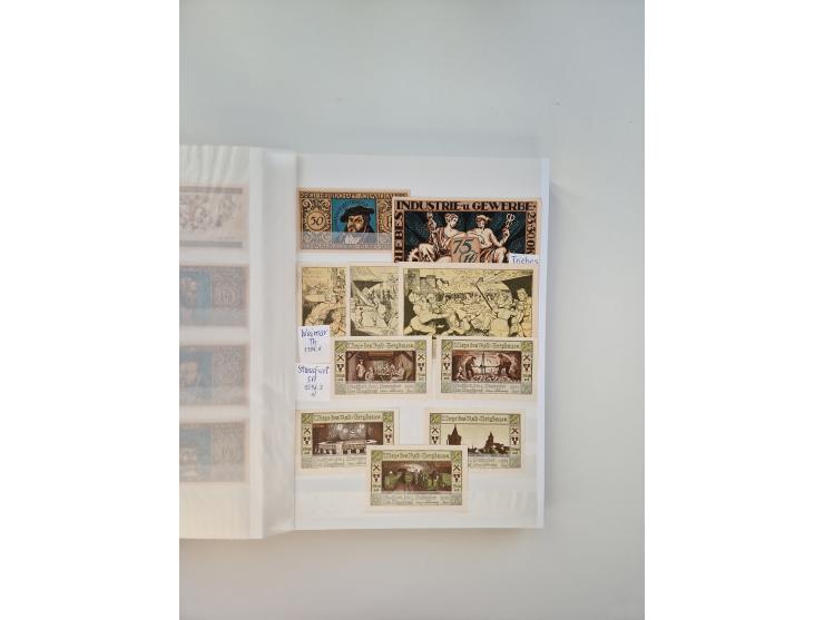 Notgeld-Serienscheine, saubere Sammlung in 16 meist dicken Steckalben, sauber nach Orten und Serien sortiert, überschlägig et