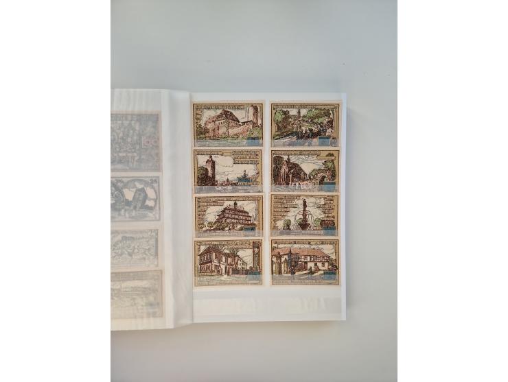 Notgeld-Serienscheine, saubere Sammlung in 16 meist dicken Steckalben, sauber nach Orten und Serien sortiert, überschlägig et