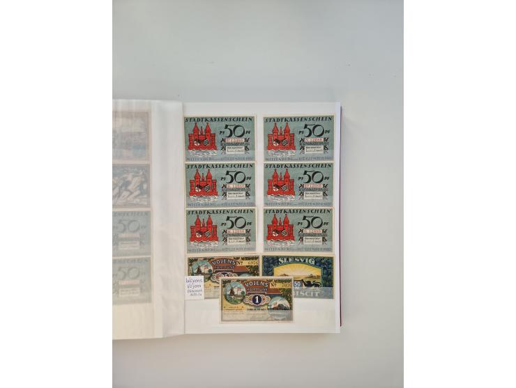 Notgeld-Serienscheine, saubere Sammlung in 16 meist dicken Steckalben, sauber nach Orten und Serien sortiert, überschlägig et
