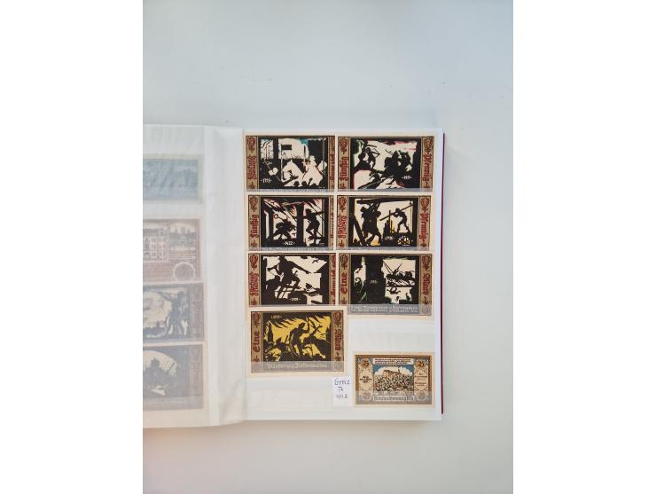 Notgeld-Serienscheine, saubere Sammlung in 16 meist dicken Steckalben, sauber nach Orten und Serien sortiert, überschlägig et