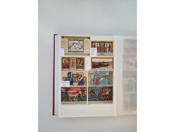 Notgeld-Serienscheine, saubere Sammlung in 16 meist dicken Steckalben, sauber nach Orten und Serien sortiert, überschlägig et