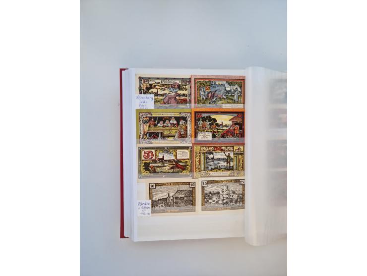 Notgeld-Serienscheine, saubere Sammlung in 16 meist dicken Steckalben, sauber nach Orten und Serien sortiert, überschlägig et