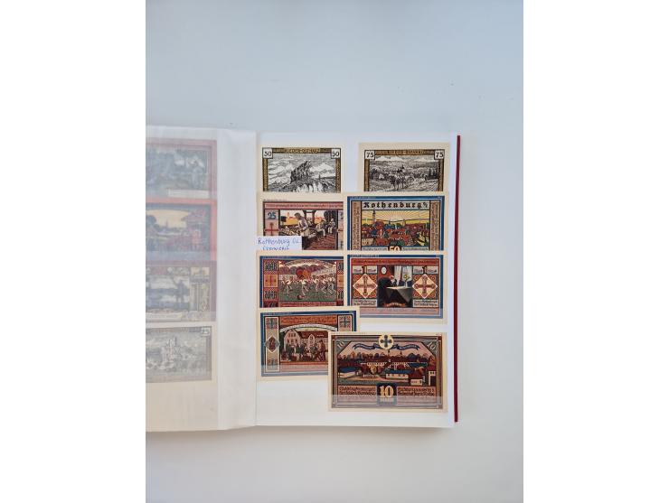 Notgeld-Serienscheine, saubere Sammlung in 16 meist dicken Steckalben, sauber nach Orten und Serien sortiert, überschlägig et