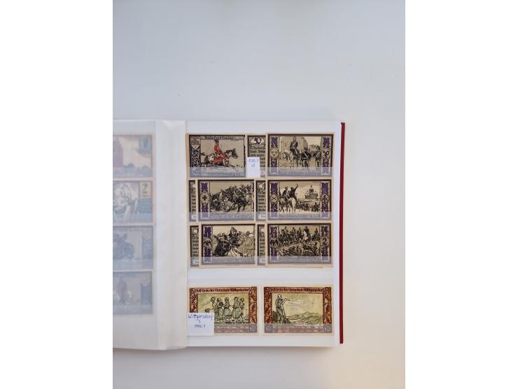 Notgeld-Serienscheine, saubere Sammlung in 16 meist dicken Steckalben, sauber nach Orten und Serien sortiert, überschlägig et