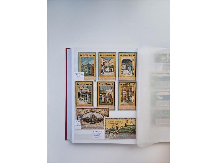 Notgeld-Serienscheine, saubere Sammlung in 16 meist dicken Steckalben, sauber nach Orten und Serien sortiert, überschlägig et