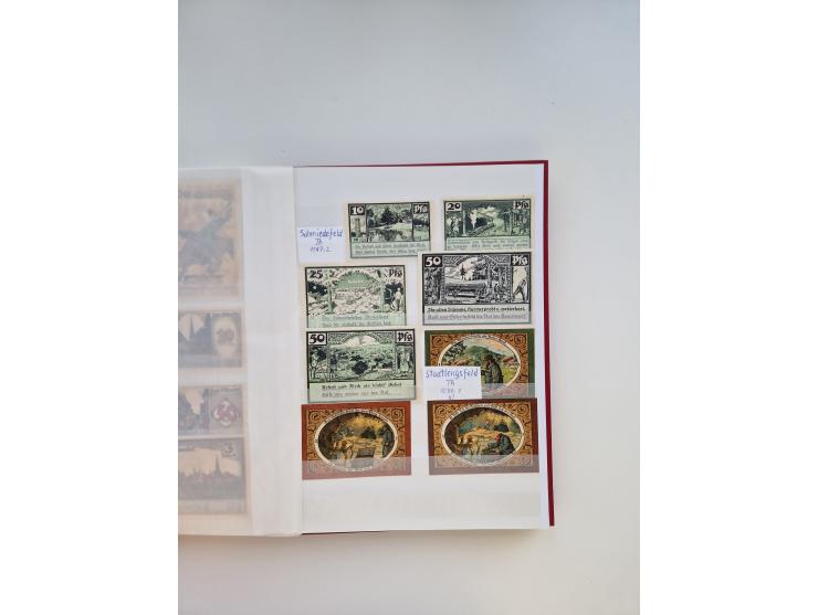 Notgeld-Serienscheine, saubere Sammlung in 16 meist dicken Steckalben, sauber nach Orten und Serien sortiert, überschlägig et