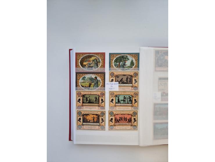 Notgeld-Serienscheine, saubere Sammlung in 16 meist dicken Steckalben, sauber nach Orten und Serien sortiert, überschlägig et