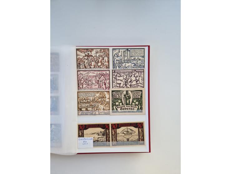 Notgeld-Serienscheine, saubere Sammlung in 16 meist dicken Steckalben, sauber nach Orten und Serien sortiert, überschlägig et