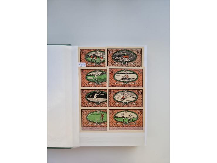 Notgeld-Serienscheine, saubere Sammlung in 16 meist dicken Steckalben, sauber nach Orten und Serien sortiert, überschlägig et