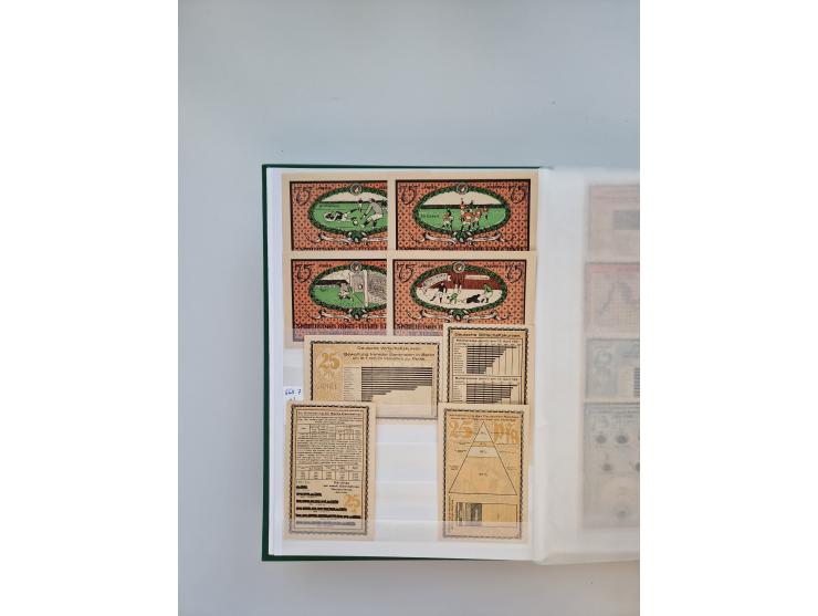 Notgeld-Serienscheine, saubere Sammlung in 16 meist dicken Steckalben, sauber nach Orten und Serien sortiert, überschlägig et