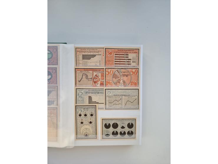 Notgeld-Serienscheine, saubere Sammlung in 16 meist dicken Steckalben, sauber nach Orten und Serien sortiert, überschlägig et