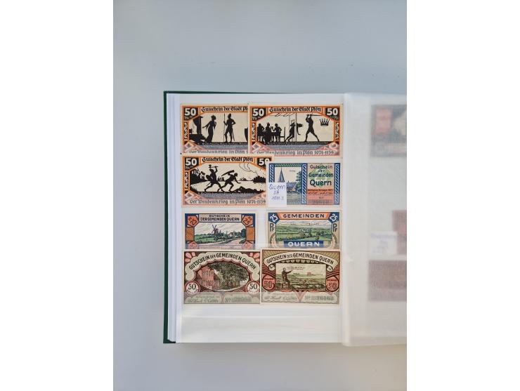 Notgeld-Serienscheine, saubere Sammlung in 16 meist dicken Steckalben, sauber nach Orten und Serien sortiert, überschlägig et