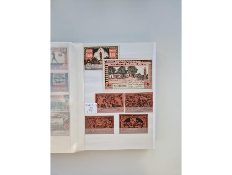 Notgeld-Serienscheine, saubere Sammlung in 16 meist dicken Steckalben, sauber nach Orten und Serien sortiert, überschlägig et