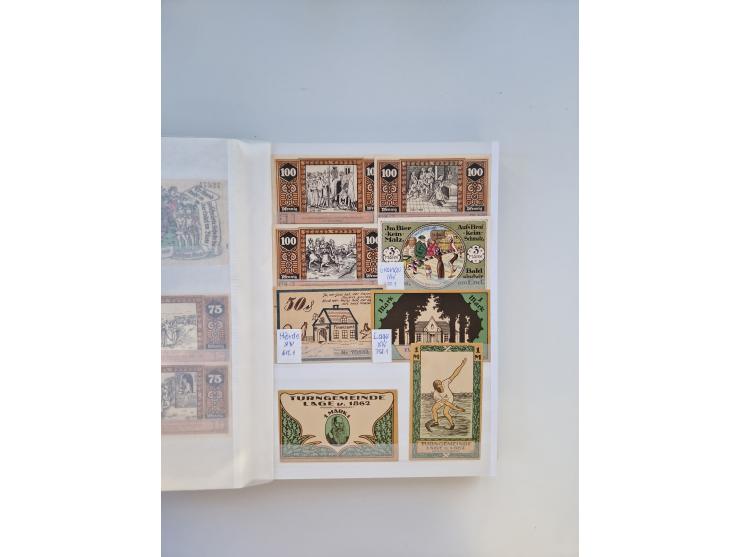 Notgeld-Serienscheine, saubere Sammlung in 16 meist dicken Steckalben, sauber nach Orten und Serien sortiert, überschlägig et