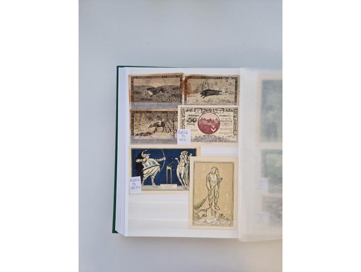 Notgeld-Serienscheine, saubere Sammlung in 16 meist dicken Steckalben, sauber nach Orten und Serien sortiert, überschlägig et