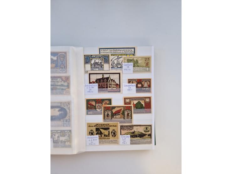 Notgeld-Serienscheine, saubere Sammlung in 16 meist dicken Steckalben, sauber nach Orten und Serien sortiert, überschlägig et