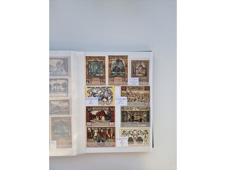 Notgeld-Serienscheine, saubere Sammlung in 16 meist dicken Steckalben, sauber nach Orten und Serien sortiert, überschlägig et