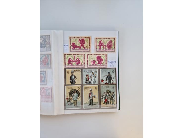 Notgeld-Serienscheine, saubere Sammlung in 16 meist dicken Steckalben, sauber nach Orten und Serien sortiert, überschlägig et