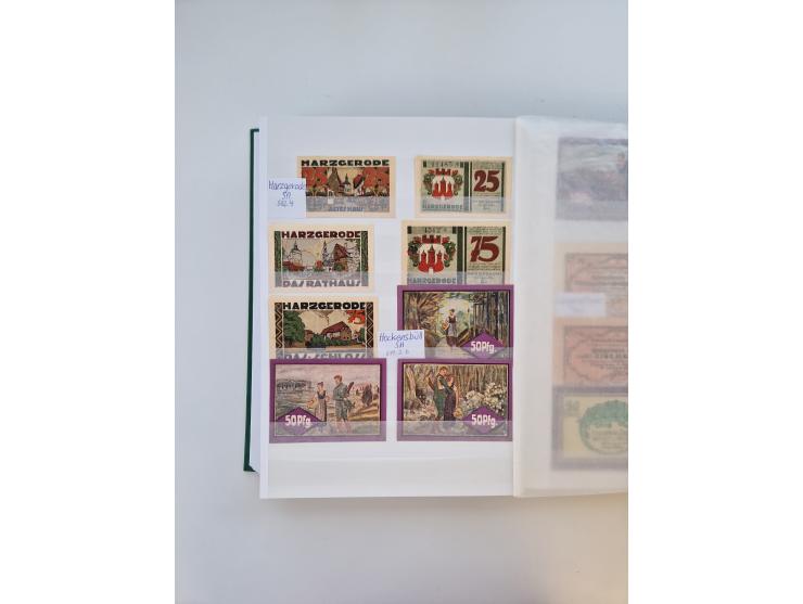 Notgeld-Serienscheine, saubere Sammlung in 16 meist dicken Steckalben, sauber nach Orten und Serien sortiert, überschlägig et