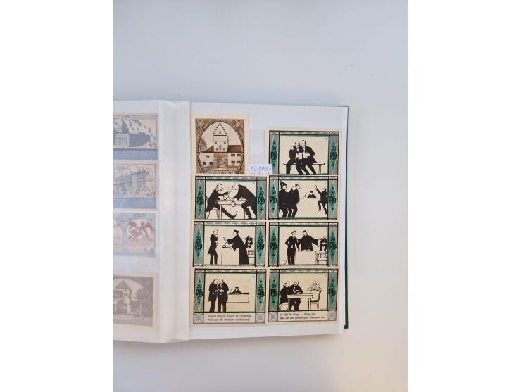 Notgeld-Serienscheine, saubere Sammlung in 16 meist dicken Steckalben, sauber nach Orten und Serien sortiert, überschlägig et