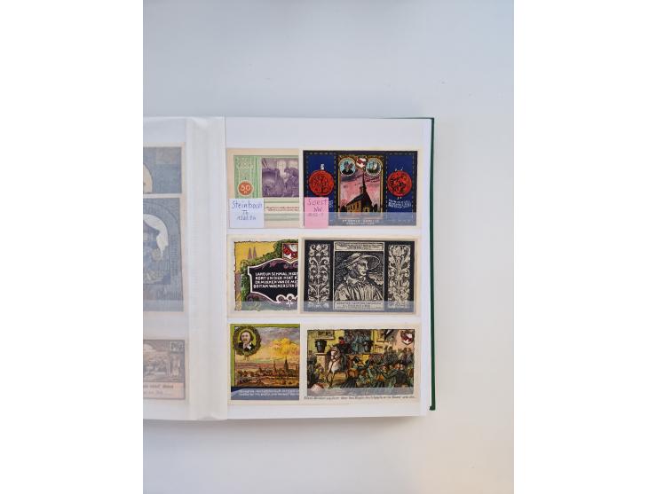 Notgeld-Serienscheine, saubere Sammlung in 16 meist dicken Steckalben, sauber nach Orten und Serien sortiert, überschlägig et