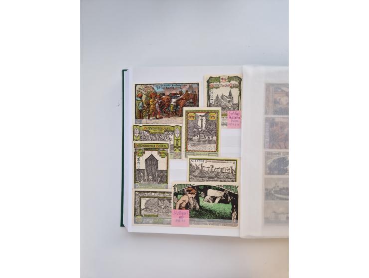 Notgeld-Serienscheine, saubere Sammlung in 16 meist dicken Steckalben, sauber nach Orten und Serien sortiert, überschlägig et