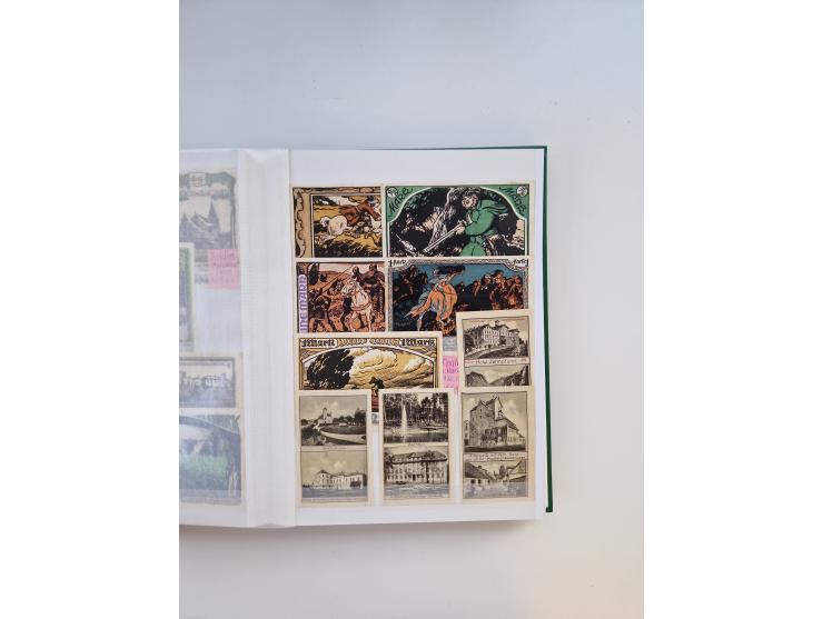 Notgeld-Serienscheine, saubere Sammlung in 16 meist dicken Steckalben, sauber nach Orten und Serien sortiert, überschlägig et