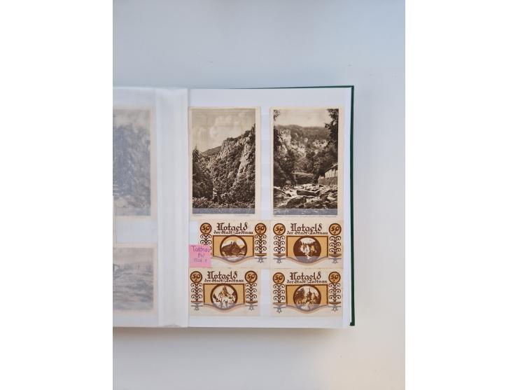 Notgeld-Serienscheine, saubere Sammlung in 16 meist dicken Steckalben, sauber nach Orten und Serien sortiert, überschlägig et