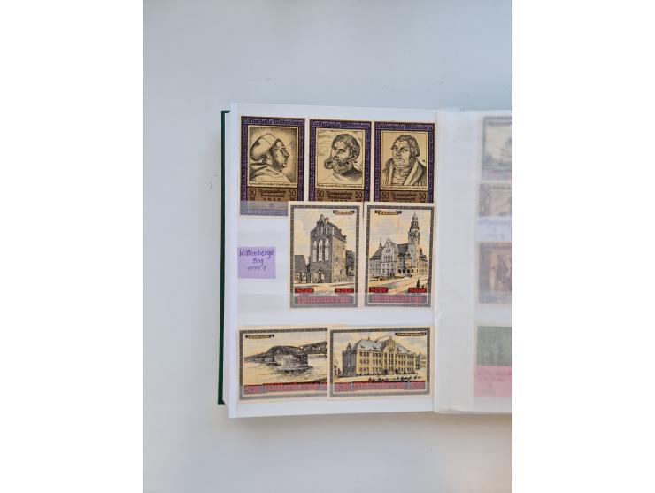 Notgeld-Serienscheine, saubere Sammlung in 16 meist dicken Steckalben, sauber nach Orten und Serien sortiert, überschlägig et