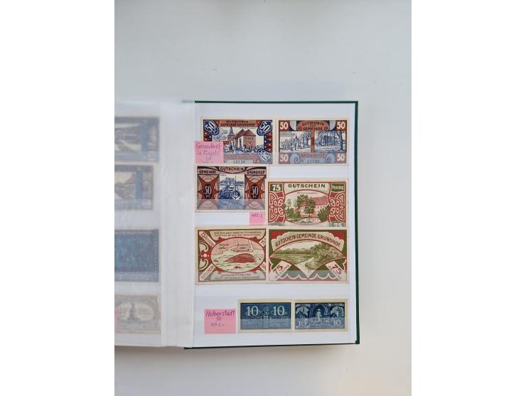 Notgeld-Serienscheine, saubere Sammlung in 16 meist dicken Steckalben, sauber nach Orten und Serien sortiert, überschlägig et