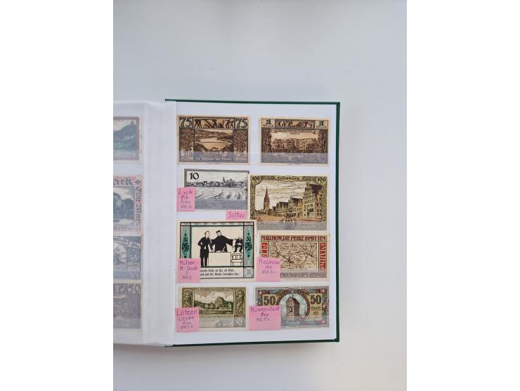 Notgeld-Serienscheine, saubere Sammlung in 16 meist dicken Steckalben, sauber nach Orten und Serien sortiert, überschlägig et