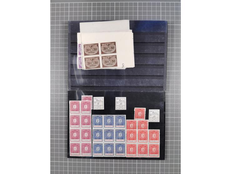 1941, Serbien und Generalgouvernement, vorwiegend postfrische Partie, dabei Generalgouvernement Mi.-Nr. 17-39 per 8 sowie Ser