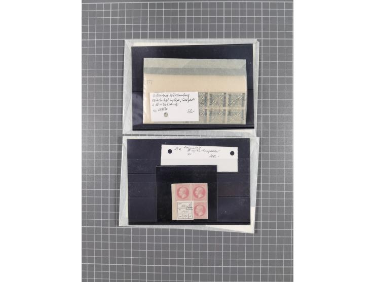 1864/1946, interessante ungebrauchte/postfrische und gestempelte Partie, ab Bayern mit Zwischen-stegpaaren, Deutsches Reich I