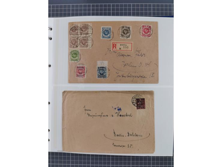 1920/23, interessante Partie mit über 60 Briefen und Karten, dabei R-Briefe, Flugpost, Bahnpost, etwas unterschiedliche, meis