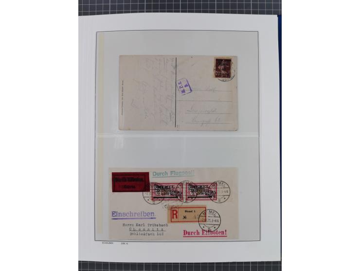 1920/23, interessante Partie mit über 60 Briefen und Karten, dabei R-Briefe, Flugpost, Bahnpost, etwas unterschiedliche, meis