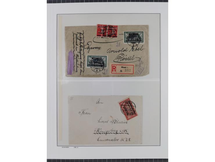 1920/23, interessante Partie mit über 60 Briefen und Karten, dabei R-Briefe, Flugpost, Bahnpost, etwas unterschiedliche, meis