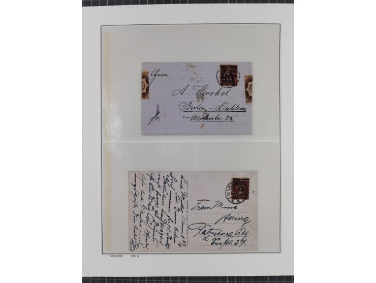 1920/23, interessante Partie mit über 60 Briefen und Karten, dabei R-Briefe, Flugpost, Bahnpost, etwas unterschiedliche, meis