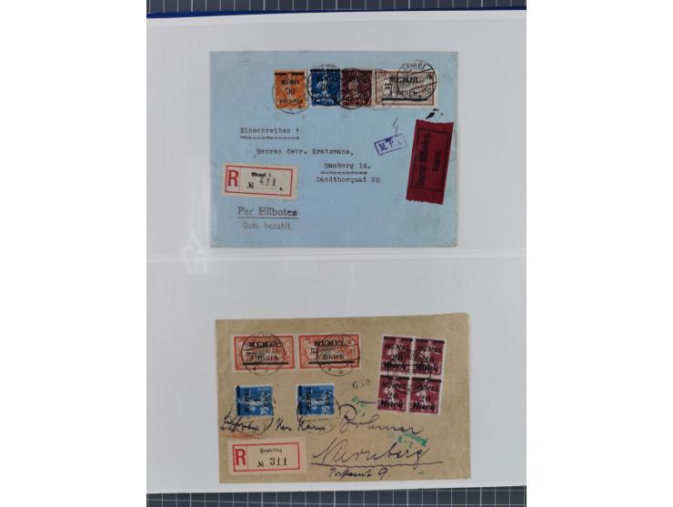 1920/23, interessante Partie mit über 60 Briefen und Karten, dabei R-Briefe, Flugpost, Bahnpost, etwas unterschiedliche, meis