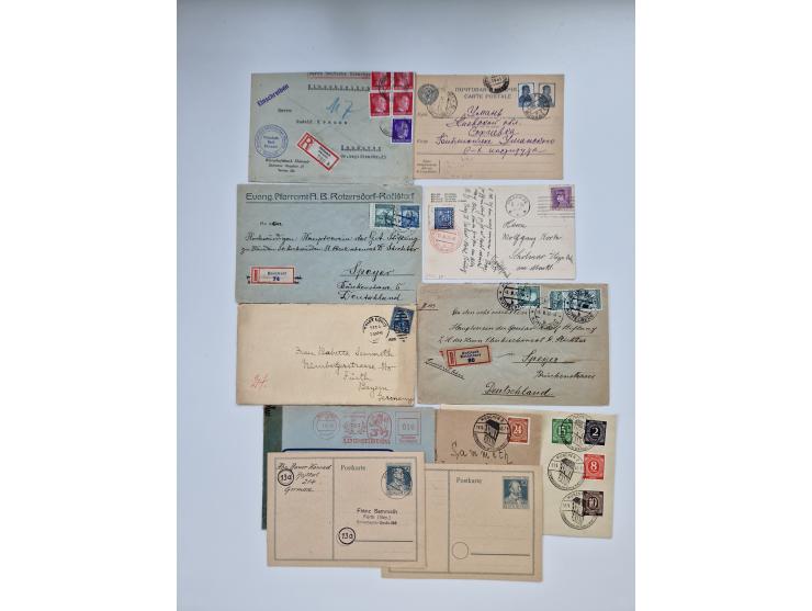 1900/1950(ca.), interessante Partie mit über 100 Briefen, dabei bessere, außerdem diverse alter Auswahlhefte, dabei teils Aus
