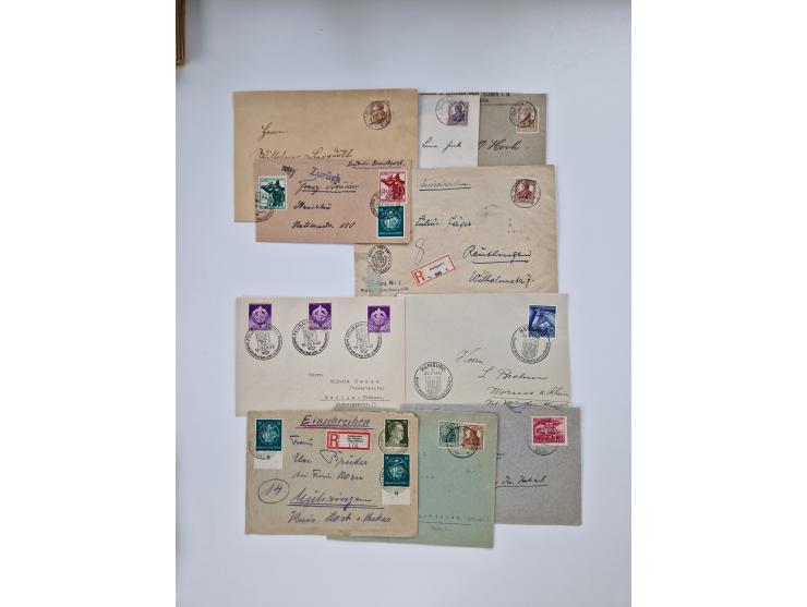 1900/1950(ca.), interessante Partie mit über 100 Briefen, dabei bessere, außerdem diverse alter Auswahlhefte, dabei teils Aus