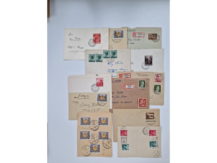 1900/1950(ca.), interessante Partie mit über 100 Briefen, dabei bessere, außerdem diverse alter Auswahlhefte, dabei teils Aus
