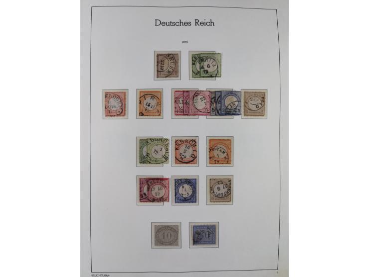 1872/1945, gestempelte Sammlung ab Brustschilde, mit vielen 5 M. Werten, Zeppelinen, Blocks und Dienstmarken, meist gute Erha